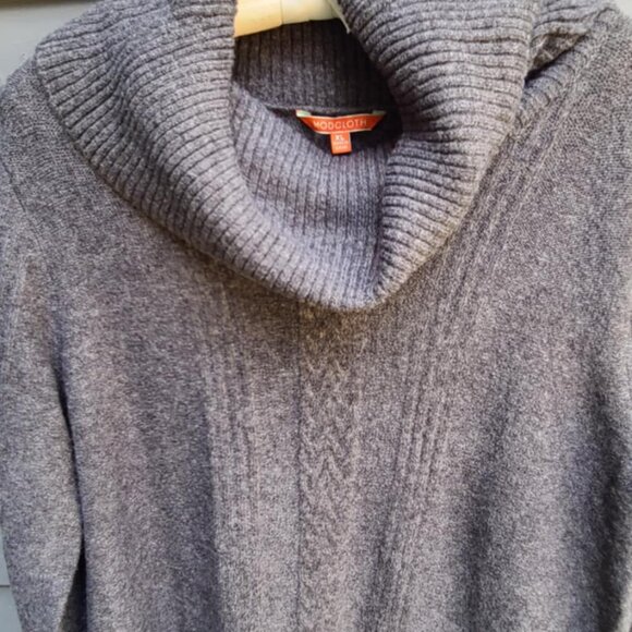 Modcloth Charcoal Gray Cowl Neck Sweater Dress size XL NWOT! - Picture 6 of 7